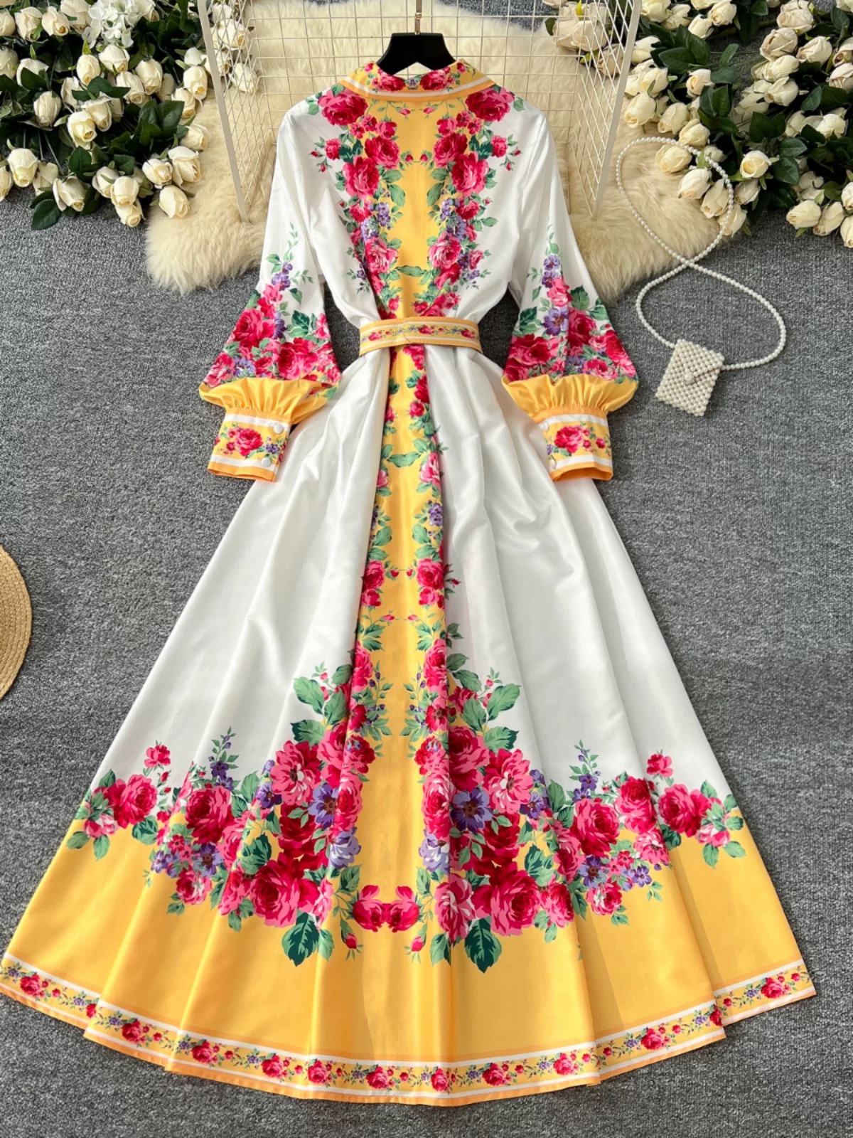 Social club print dress ED167 images